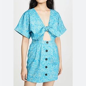 Suboo front tie jungle print dress